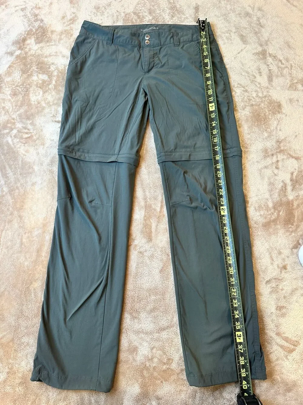 Columbia Omni Shield Convertible Hiking Pants Zip Off Shorts Womens 10 Gray